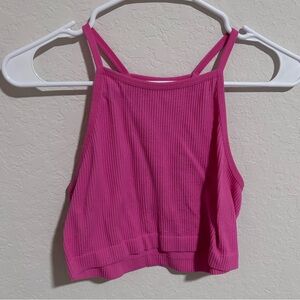 Pink cropped tank top